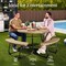 Best Choice Products 8-Person Circular Outdoor Picnic Table w/ 4 Benches, Umbrella Hole, 2000lb Capacity